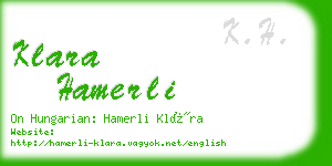 klara hamerli business card